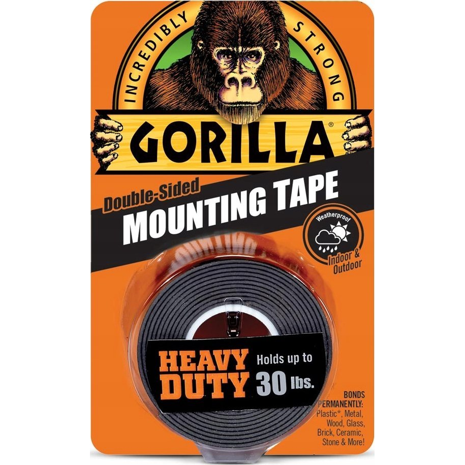 Gorilla Heavy Duty Mounting Black Tape kétoldalas ragasztószalag fekete 2,54cm x 1,52m (3044201)